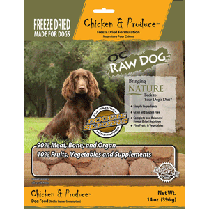 Freeze Dried Chicken & Produce Sliders 14oz  OC Raw, fd, freeze Dried, Chicken, Produce Sliders 
